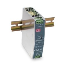 EDR-75-24 Switching power supply 24VDC 3,2A, DIN rail mountable, MEAN WELL