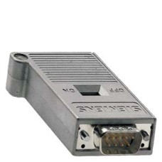 6GK1500-0EA02 PROFIBUS bus connector with axial cable outlet for Industry PC, SIMATIC OP, OLM; transfer rate 12 Mbit/s; terminating resistor with isolating function, metal enclosure.