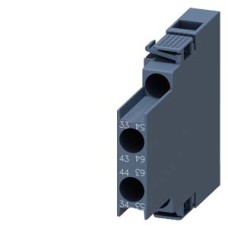 3RH2921-2DA20 auxiliary switch, lateral, 2 NO, on the left: 53/54, 63/64, on the right: 33/34, 43/44, current path: 1 NO, 1 NO, screw terminal, for contactors 3RT2 and contactor relays 3RH2