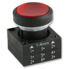 3SB3001-0AA21 Illuminated pushbutton, 22mm, round, plastic, red, pushbutton, flat, with holder for 3 elements, with holder 
