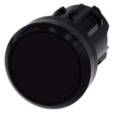 3SU1000-0AA10-0AA0 Pushbutton, 22 mm, round, plastic, black, pushbutton, flat, latching, Push-to-release mechanism
