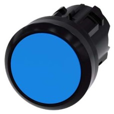 3SU1000-0AA50-0AA0 Pushbutton, 22 mm, round, plastic, blue, pushbutton, flat, latching, Push-to-release mechanism