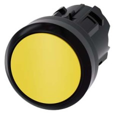 3SU1000-0AB30-0AA0 Pushbutton, 22 mm, round, plastic, yellow, pushbutton, flat momentary contact type