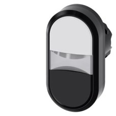 3SU1000-3AB61-0AA0 Twin pushbutton, 22 mm, round, plastic, white, black, pushbuttons, flat 3SU1000-3AB61-0AA0 Twin pushbutton, 22 mm, round, plastic, white, black, pushbuttons, flat