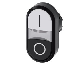 3SU1000-3AB61-0AK0 Twin pushbutton, 22 mm, round, plastic, white: I, Black: O, pushbuttons, flat 3SU1000-3AB61-0AK0 Twin pushbutton, 22 mm, round, plastic, white: I, Black: O, pushbuttons, flat