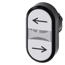 3SU1000-3AB66-0AM0 Twin pushbutton, 22 mm, round, plastic, white: arrow pointing left, white: Arrow pointing right, pushbuttons, flat 3SU1000-3AB66-0AM0 Twin pushbutton, 22 mm, round, plastic, white: arrow pointing left, white: Arrow pointing right, pushbuttons, flat