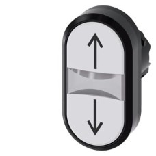 3SU1000-3AB66-0AN0 Twin pushbutton, 22 mm, round, plastic, white: arrow pointing up, white: arrow pointing down, pushbuttons, flat 3SU1000-3AB66-0AN0 Twin pushbutton, 22 mm, round, plastic, white: arrow pointing up, white: arrow pointing down, pushbuttons, flat