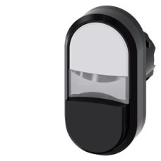 3SU1000-3BB61-0AA0 Twin pushbutton, 22 mm, round, plastic, white, black, pushbuttons, flat and raised