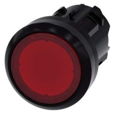 3SU1001-0AB20-0AA0 Illuminated pushbutton, 22 mm, round, plastic, red, pushbutton, flat momentary contact type