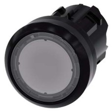 3SU1001-0AB70-0AA0 Illuminated pushbutton, 22 mm, round, plastic, clear, pushbutton, flat momentary contact type