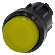 3SU1001-0BB30-0AA0 Illuminated pushbutton, 22 mm, round, plastic, yellow, pushbutton, raised momentary contact type