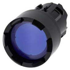 3SU1001-0DB50-0AA0 Illuminated pushbutton, 22 mm, round, plastic, blue, Front ring, raised, castellated, momentary contact type
