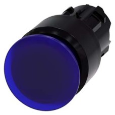 3SU1001-1AA50-0AA0 Illuminated mushroom pushbutton, 22 mm, round, plastic, blue, 30 mm, latching, Pull-to-unlatch mechanism