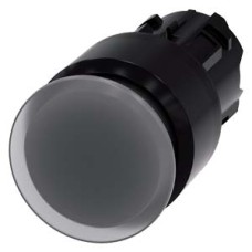 3SU1001-1AA70-0AA0 Illuminated mushroom pushbutton, 22 mm, round, plastic, clear, 30 mm, latching, Pull-to-unlatch mechanism