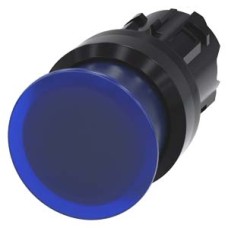 3SU1001-1AD50-0AA0 Illuminated mushroom pushbutton, 22 mm, round, plastic, blue, 30 mm, momentary contact type