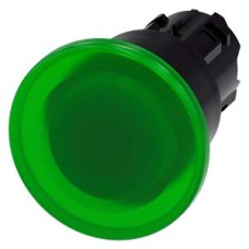 3SU1001-1BA40-0AA0 Illuminated mushroom pushbutton, 22 mm, round, plastic, green, 40 mm, latching, Pull-to-unlatch mechanism 3SU1001-1BA40-0AA0 Illuminated mushroom pushbutton, 22 mm, round, plastic, green, 40 mm, latching, Pull-to-unlatch mechanism