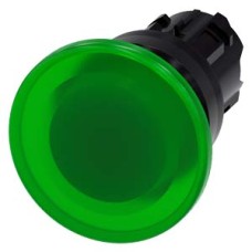 3SU1001-1BD40-0AA0 Illuminated mushroom pushbutton, 22 mm, round, plastic, green, 40 mm, momentary contact type 3SU1001-1BD40-0AA0 Illuminated mushroom pushbutton, 22 mm, round, plastic, green, 40 mm, momentary contact type