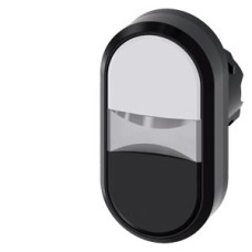3SU1001-3AB61-0AA0 Illuminated twin pushbutton, 22 mm, round, plastic, white, black, pushbuttons, flat 3SU1001-3AB61-0AA0 Illuminated twin pushbutton, 22 mm, round, plastic, white, black, pushbuttons, flat