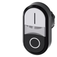 3SU1001-3AB61-0AK0 Illuminated twin pushbutton, 22 mm, round, plastic, white: I, Black: O, pushbuttons, flat 3SU1001-3AB61-0AK0 Illuminated twin pushbutton, 22 mm, round, plastic, white: I, Black: O, pushbuttons, flat
