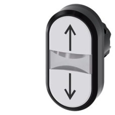 3SU1001-3AB66-0AN0 Illuminated twin pushbutton, 22 mm, round, plastic, white: arrow pointing up, white: arrow pointing down, pushbuttons, flat 3SU1001-3AB66-0AN0 Illuminated twin pushbutton, 22 mm, round, plastic, white: arrow pointing up, white: arrow pointing down, pushbuttons, flat