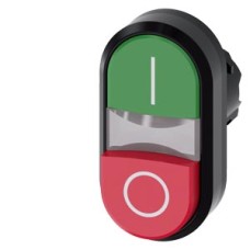 3SU1001-3BB42-0AK0 Illuminated twin pushbutton, 22 mm, round, plastic, green: I, red: O, pushbuttons, flat and raised 3SU1001-3BB42-0AK0 Illuminated twin pushbutton, 22 mm, round, plastic, green: I, red: O, pushbuttons, flat and raised