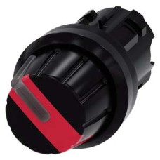 3SU1002-2AF20-0AA0 Selector switch, illuminable, 22 mm, round, plastic, red, Rotary knob, 2 switch positions O-I, latching