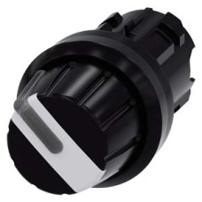 3SU1002-2AF60-0AA0 Selector switch, illuminable, 22 mm, round, plastic, white, Rotary knob, 2 switch positions O-I, latching
