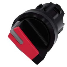 3SU1002-2BC20-0AA0 Selector switch, illuminable, 22 mm, round, plastic, red, selector switch, short, 2 switch positions O<I