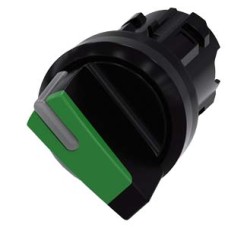 3SU1002-2BC40-0AA0 Selector switch, illuminable, 22 mm, round, plastic, green, selector switch, short, 2 switch positions O<I