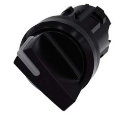 3SU1002-2BF10-0AA0 Illuminable selector switch, 22 mm, round, plastic, black, Selector switch short, 2 switch positions O-I, latching