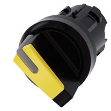 3SU1002-2BF30-0AA0 Selector switch, illuminable, 22 mm, round, plastic, yellow, selector switch, short, 2 switch positions O-I, latching