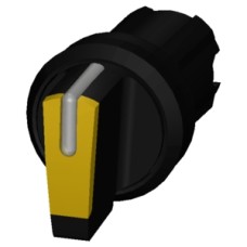 3SU1002-2BM30-0AA0 Selector switch, illuminable, 22 mm, round, plastic, yellow, selector switch, short, 3 switch positions I>O<II
