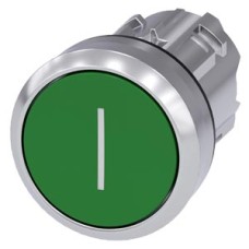 3SU1050-0AB40-0AC0 Pushbutton, 22 mm, round, metal, shiny, green, inscription: I, pushbutton, flat momentary contact type 3SU1050-0AB40-0AC0 Pushbutton, 22 mm, round, metal, shiny, green, inscription: I, pushbutton, flat momentary contact type