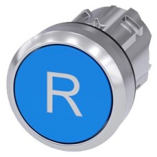 3SU1050-0AB50-0AR0 Pushbutton, 22 mm, round, metal, shiny, blue, inscription: R, pushbutton, flat momentary contact type 3SU1050-0AB50-0AR0 Pushbutton, 22 mm, round, metal, shiny, blue, inscription: R, pushbutton, flat momentary contact type