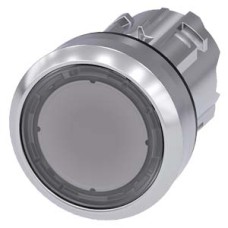 3SU1050-0AB70-0AA0 Pushbutton, 22 mm, round, metal, shiny, clear, pushbutton, flat momentary contact type
