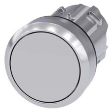 3SU1050-0AB80-0AA0 Pushbutton, 22 mm, round, metal, shiny, gray, pushbutton, flat momentary contact type