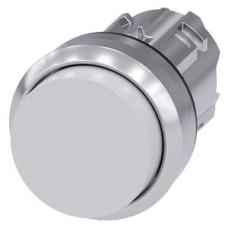 3SU1050-0BB60-0AA0 Pushbutton, 22 mm, round, metal, shiny, white, pushbutton, raised momentary contact type