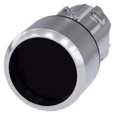 3SU1050-0CB10-0AA0 Pushbutton, 22 mm, round, metal, shiny, black, Front ring, raised momentary contact type