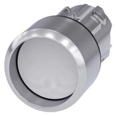 3SU1050-0CB60-0AA0 Pushbutton, 22 mm, round, metal, shiny, white, Front ring, raised, momentary contact type 3SU1050-0CB60-0AA0 Pushbutton, 22 mm, round, metal, shiny, white, Front ring, raised, momentary contact type