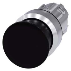 3SU1050-1AD10-0AA0 Mushroom pushbutton, 22 mm, round, metal, shiny, black, 30 mm, momentary contact type