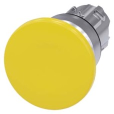 3SU1050-1BD30-0AA0 Mushroom pushbutton, 22 mm, round, metal, shiny, yellow, 40 mm, momentary contact type 3SU1050-1BD30-0AA0 Mushroom pushbutton, 22 mm, round, metal, shiny, yellow, 40 mm, momentary contact type
