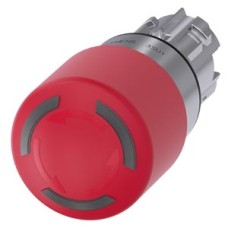 3SU1051-1GB20-0AA0 EMERGENCY STOP mushroom pushbutton, illuminable, 22 mm, round, metal, shiny, red, 30 mm, positive latching