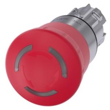 3SU1051-1HB20-0AA0 EMERGENCY STOP mushroom pushbutton, illuminable, 22 mm, round, metal, shiny, red, 40 mm, positive latching