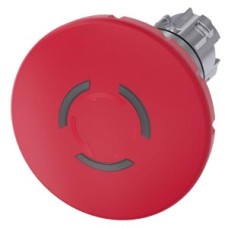 3SU1051-1JB20-0AA0 EMERGENCY STOP mushroom pushbutton, illuminable, 22 mm, round, metal, shiny, red, 60 mm, positive latching