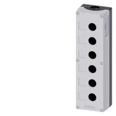 3SU1806-0AA00-0AB1 dėžutė, plastikinė, mygtukams, 6 skylių, pilka