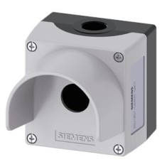 3SU1851-0AA00-0AC1 dėžutė, metalinė, mygtukams, 1 skylės, pilka, su apsauginiu lankeliu