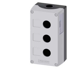 3SU1853-0AA00-0AB1 Enclosure for command devices, 22 mm, round, Enclosure material metal, enclosure top part gray, 3 control points, without equipment, Recess for labels, floor mounting