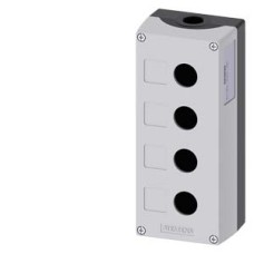 3SU1854-0AA00-0AB1 Enclosure for command devices, 22 mm, round, Enclosure material metal, enclosure top part gray, 4 control points, without equipment, Recess for labels, floor mounting