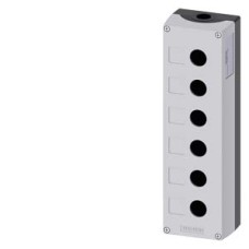 3SU1856-0AA00-0AB1 Enclosure for command devices, 22 mm, round, Enclosure material metal, enclosure top part gray, 6 control points, without equipment, Recess for labels, floor mounting