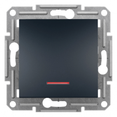 EPH1600171 Asfora mygtukas 1klav su pašviet. be rėmelio 10A 250V, spalva - antracito